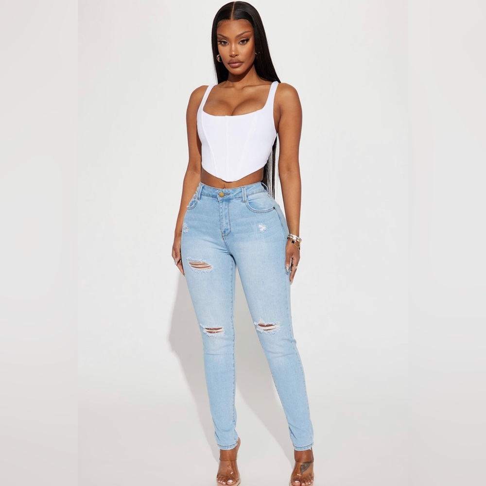 High Rise Jeans - Light Blue Wash
